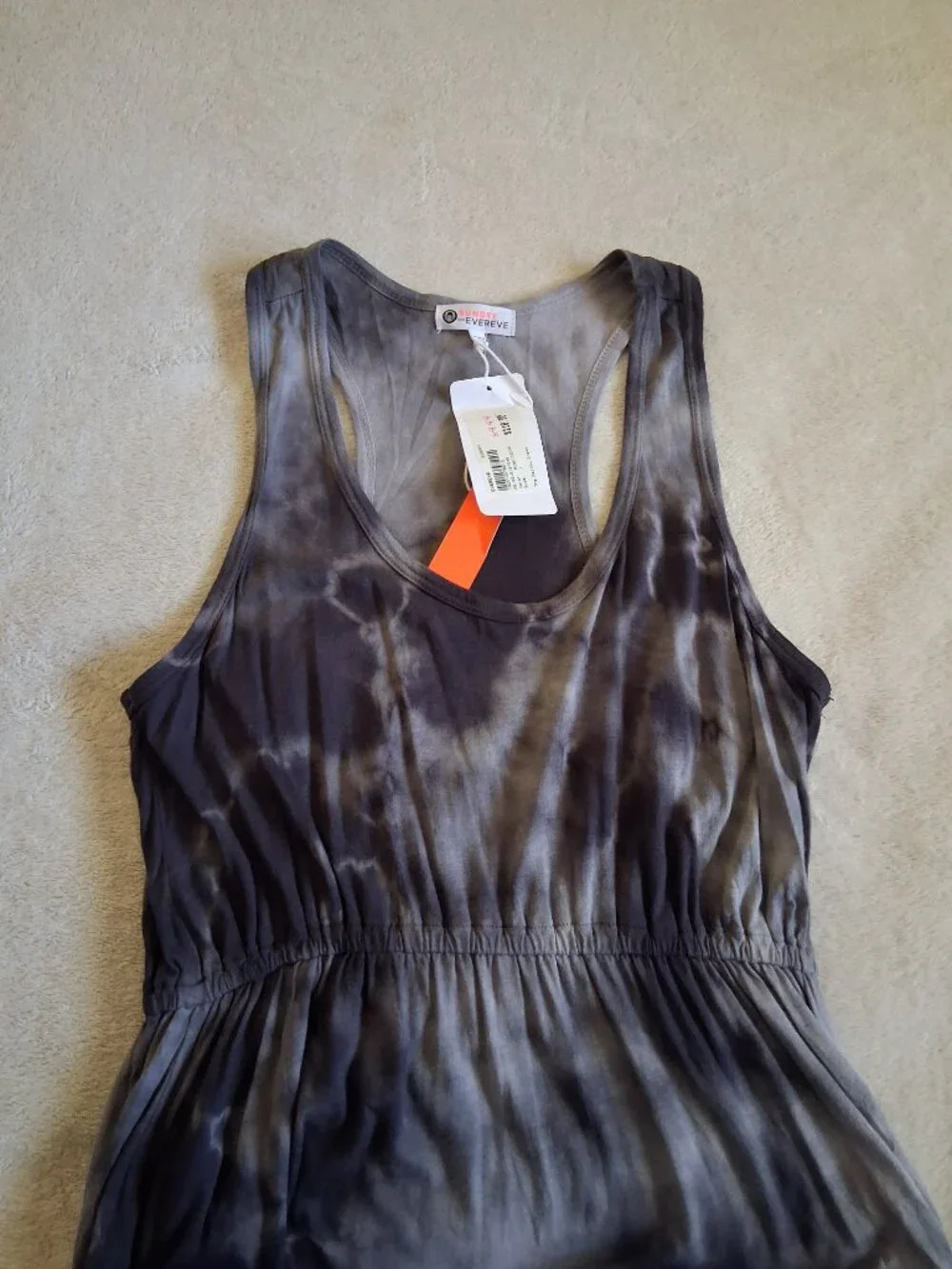 Sundry for Evereve NWT Women's Size 1 (Small) Gray Tie Dye Malibu Dress - Picture 5 of 13